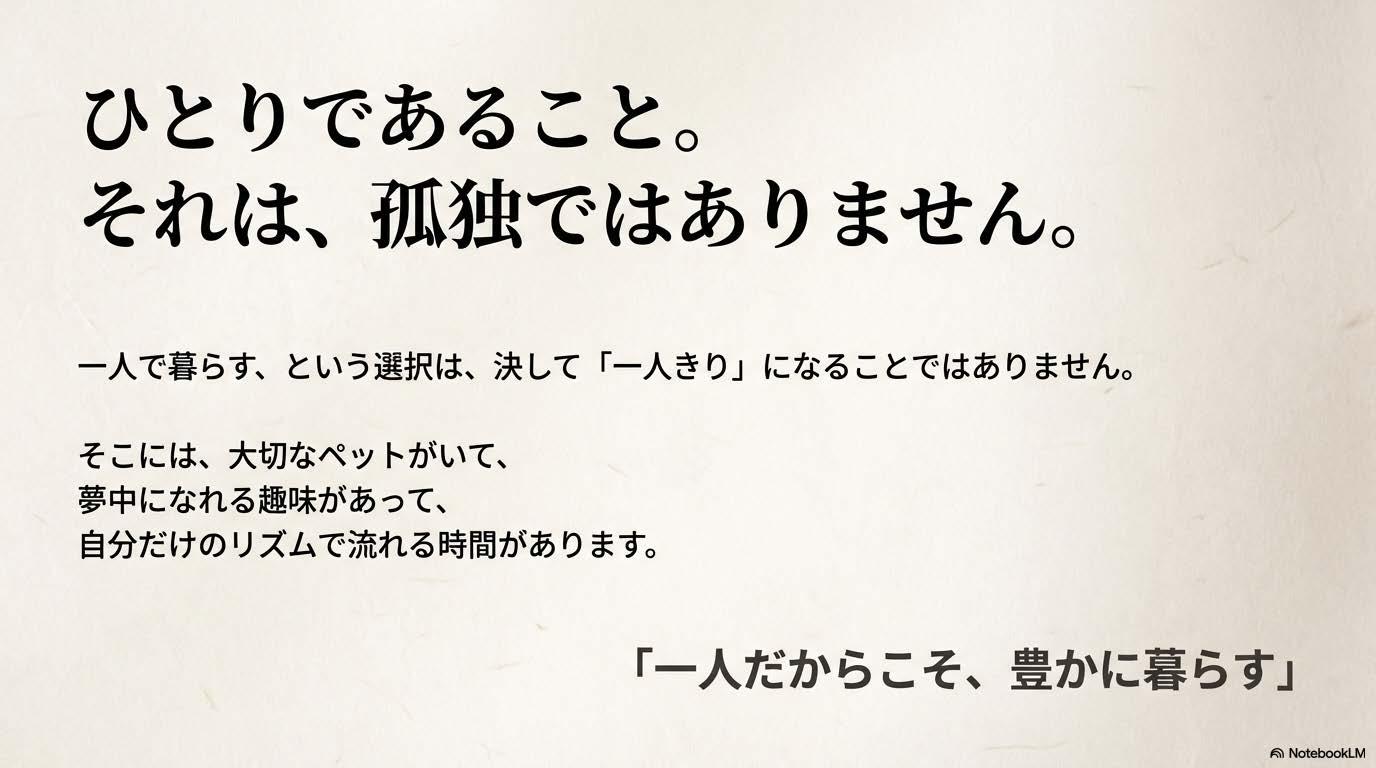 ひとりは孤独ではない　離住
